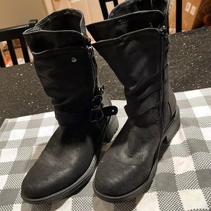 Black moto boots size 8